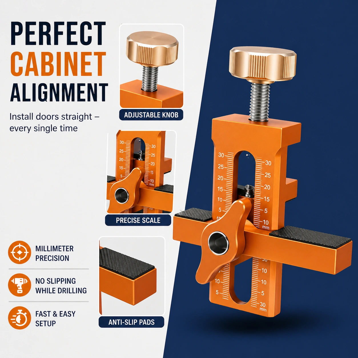2-in-1 Cabinet Door Assembly Aid – Precise Installation for Perfect Alignment