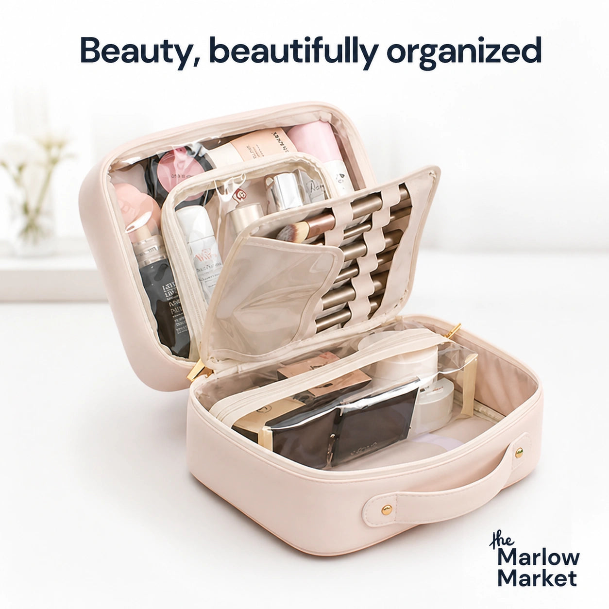 Multi-Compartment Makeup Bag – Stylish Organization for Beauty Essentials