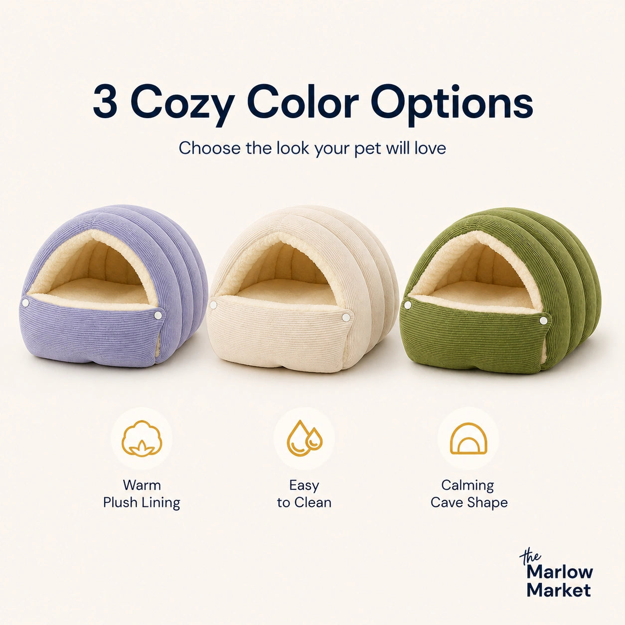 Cozy Pet Cave Bed - Warm Retreat for Cats and Small Dogs