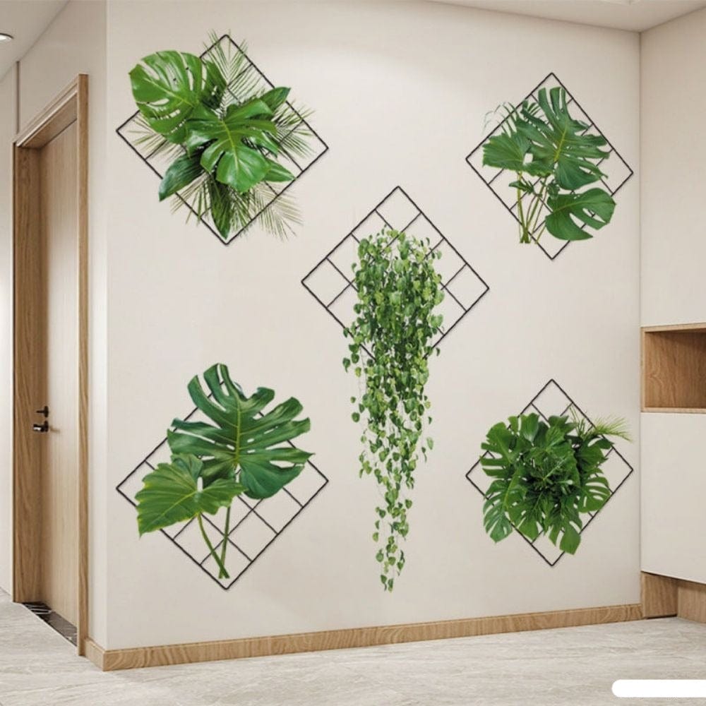 3D Green Plant Wall Stickers – Set of 4, 5, or 6 Pieces, Vinyl Wall Decals 2