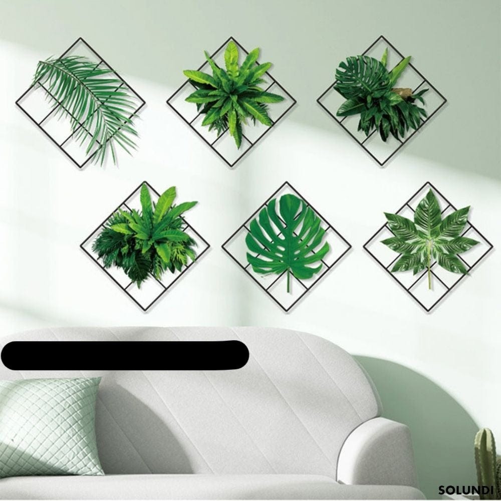 3D Green Plant Wall Stickers – Set of 4, 5, or 6 Pieces, Vinyl Wall Decals 3