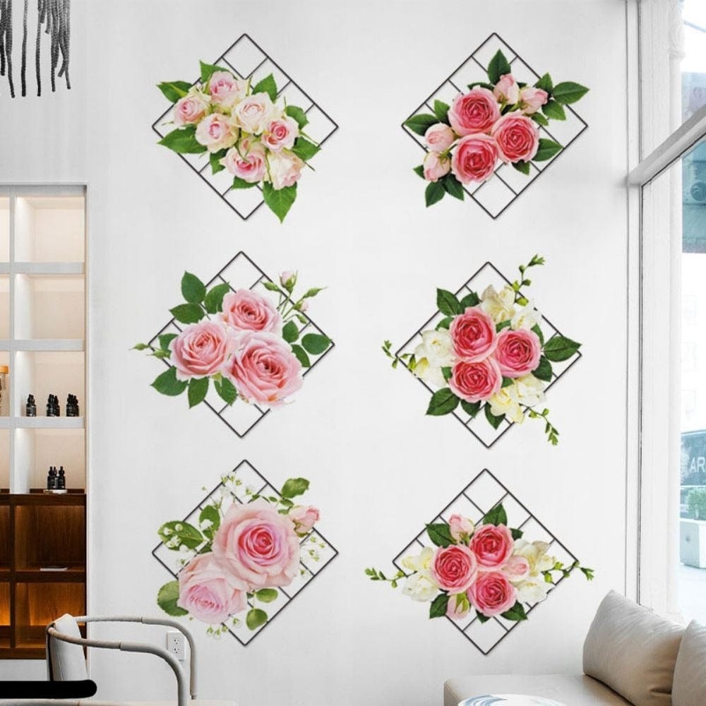 3D Green Plant Wall Stickers – Set of 4, 5, or 6 Pieces, Vinyl Wall Decals 4
