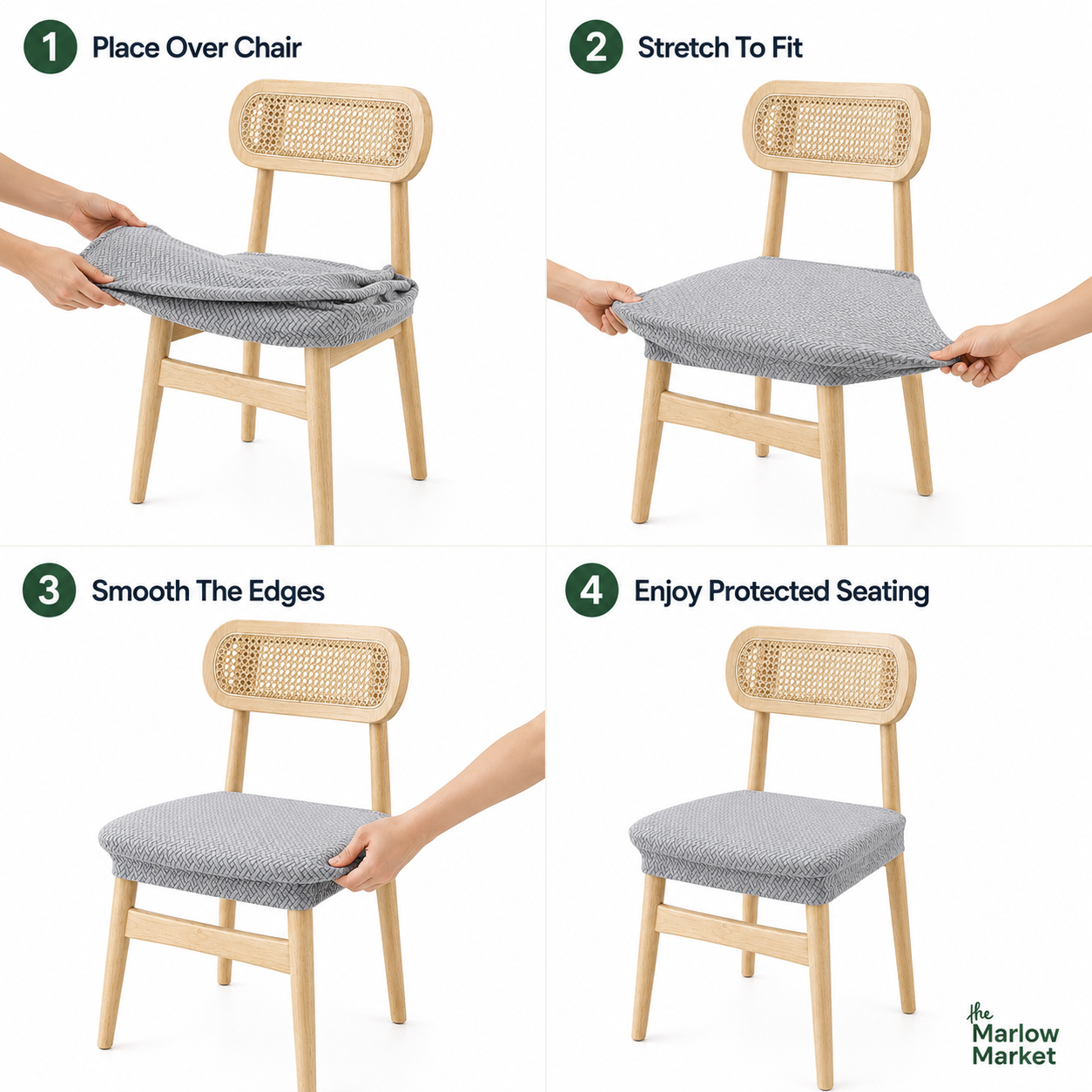 Elegant Dining Chair Covers (2 + 2 FREE) – Reliable Protection for Home & Office