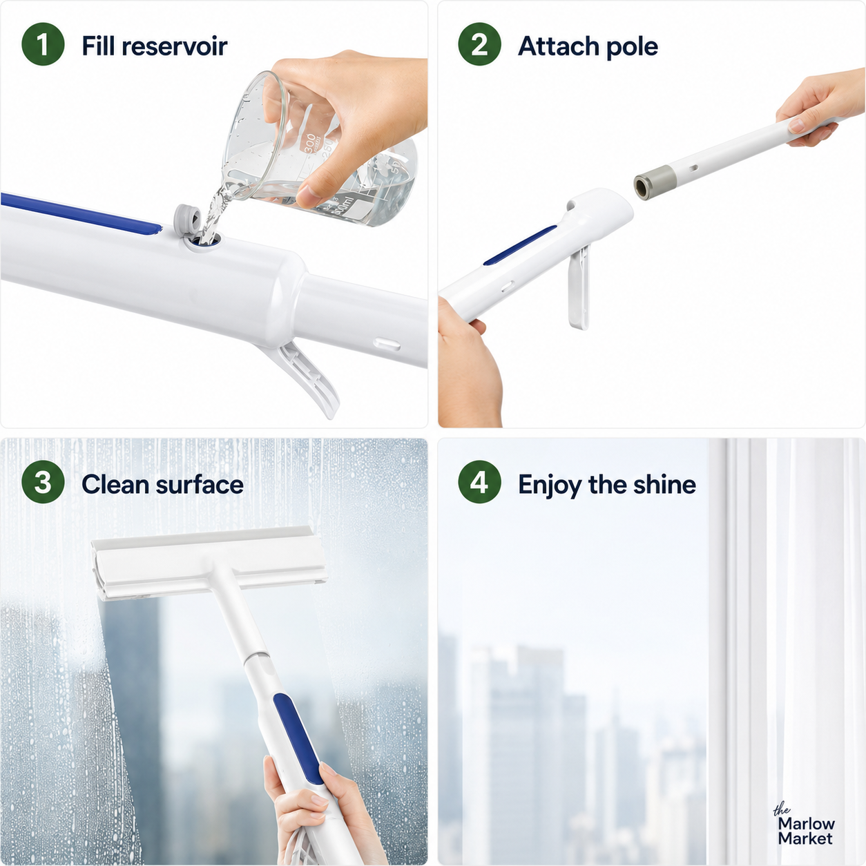 Glass Cleaner Tool Set (1 Set) – Streak-Free Shine for Windows and Mirrors