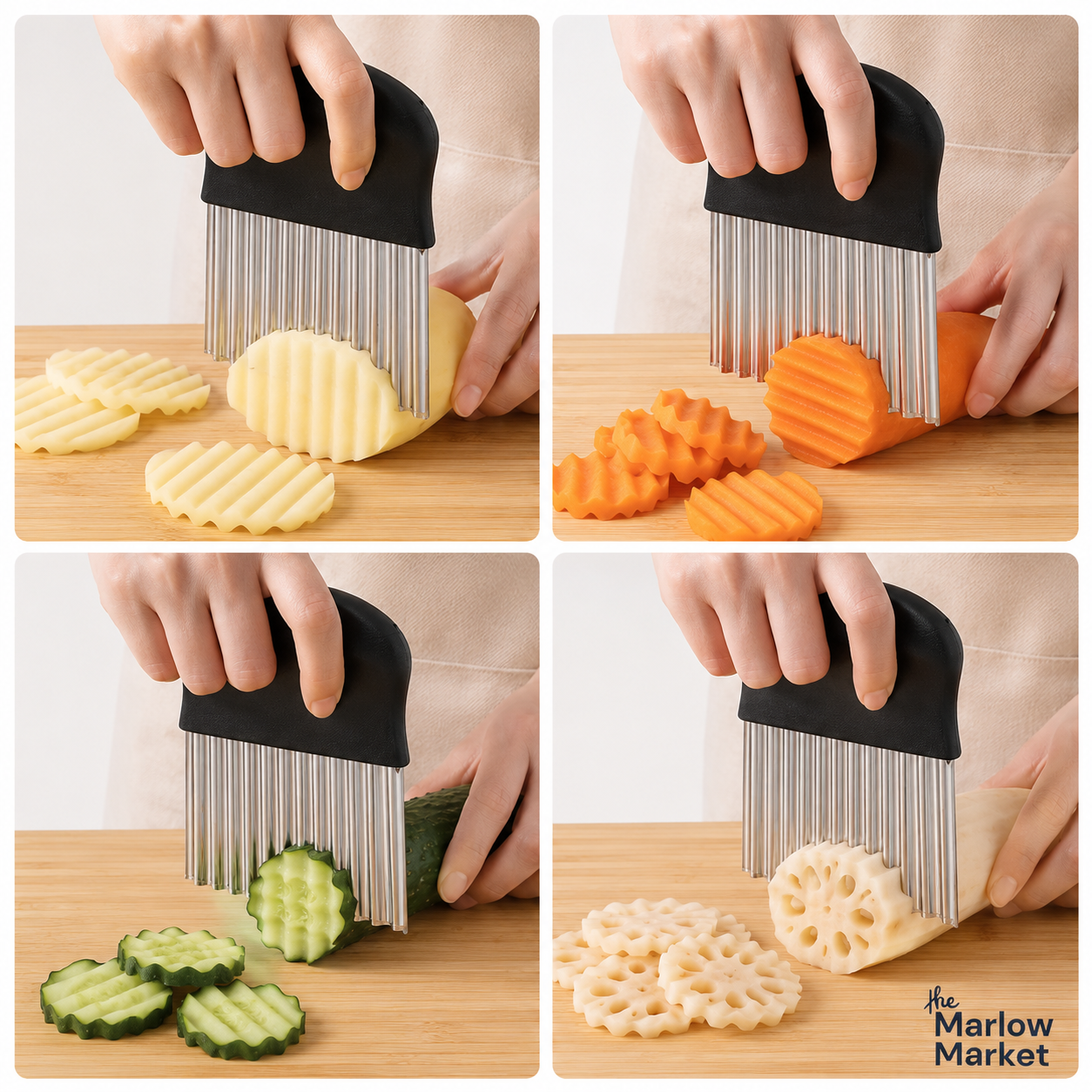 Wavy Vegetable Cutter – Create Decorative Cuts for Stunning Dishes