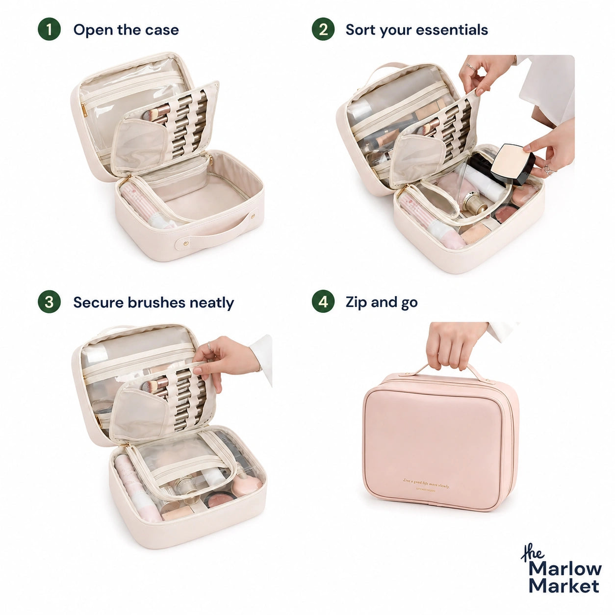 Multi-Compartment Makeup Bag – Stylish Organization for Beauty Essentials