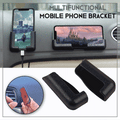 Adjustable Car Phone Holder – Fits Phones & Tablets, Black ABS Material 0