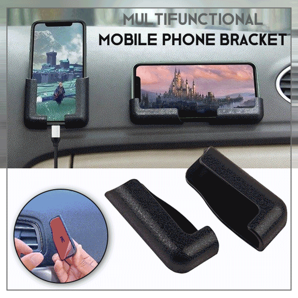 Adjustable Car Phone Holder – Fits Phones & Tablets, Black ABS Material 0