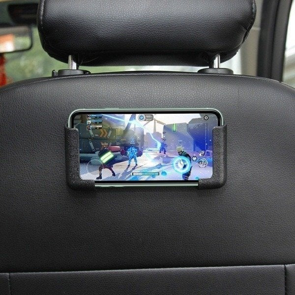 Adjustable Car Phone Holder – Fits Phones & Tablets, Black ABS Material 2