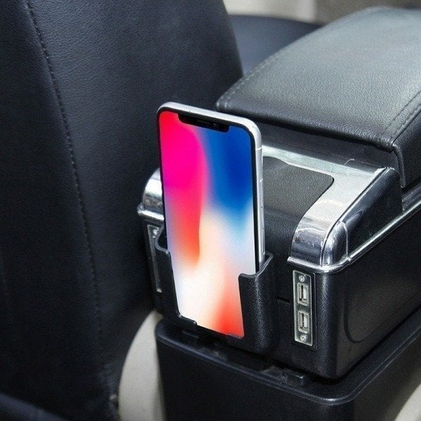 Adjustable Car Phone Holder – Fits Phones & Tablets, Black ABS Material 3