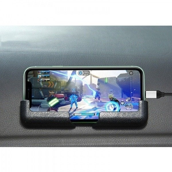 Adjustable Car Phone Holder – Fits Phones & Tablets, Black ABS Material 5