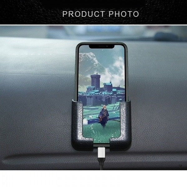 Adjustable Car Phone Holder – Fits Phones & Tablets, Black ABS Material 6
