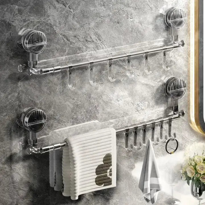Adjustable Towel Holder (60-120 cm) – Easy Suction Cup Installation for Bath Towels 5