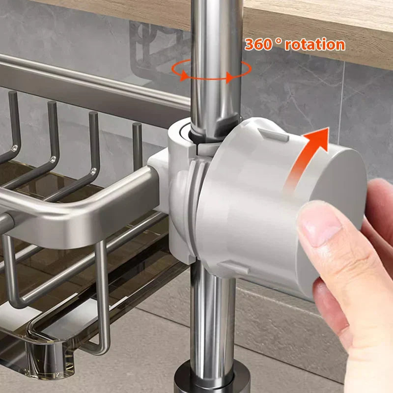 Aluminum Kitchen Sink Organizer – Space-Saving Caddy for Sponges and Soap 1