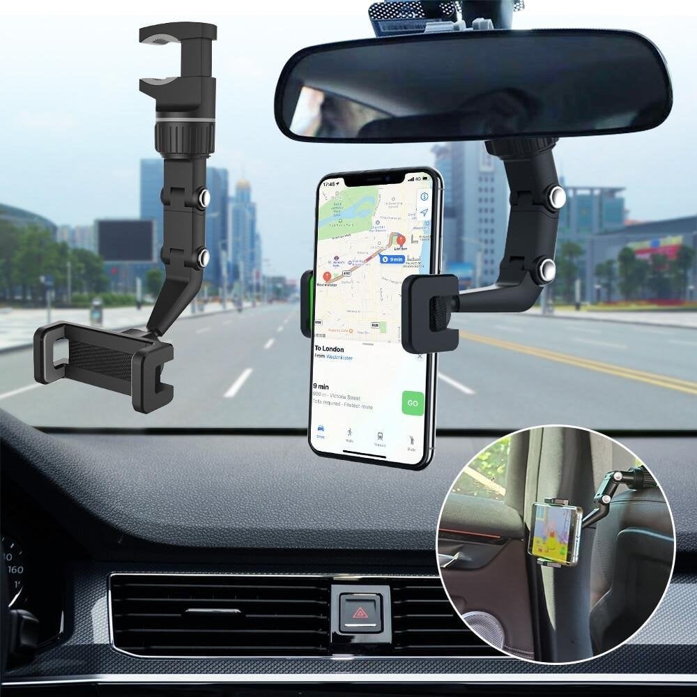 Car Phone Holder – 360° Rotation, Fits Smartphones Up to 7 Inches, Black 2