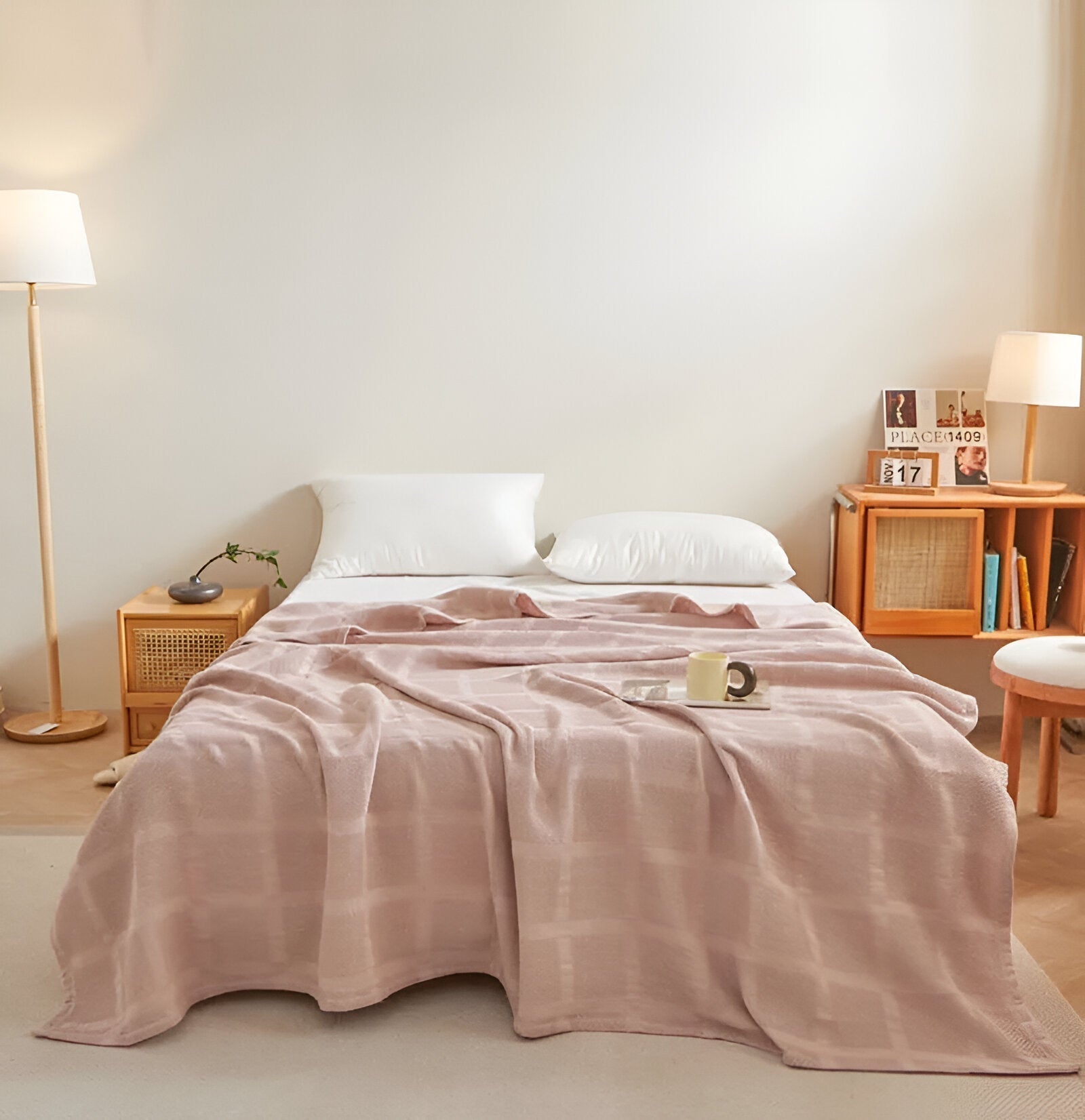 Cooling Blanket – Lightweight Waffle Texture, 100% Cotton, Standard Size 0