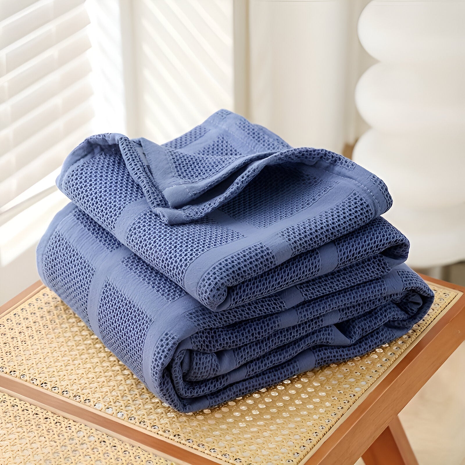 Cooling Blanket – Lightweight Waffle Texture, 100% Cotton, Standard Size 11