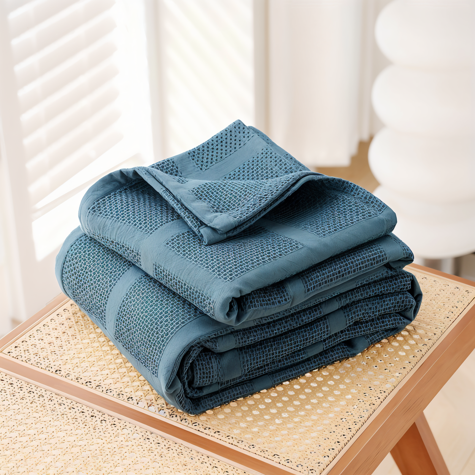 Cooling Blanket – Lightweight Waffle Texture, 100% Cotton, Standard Size 13