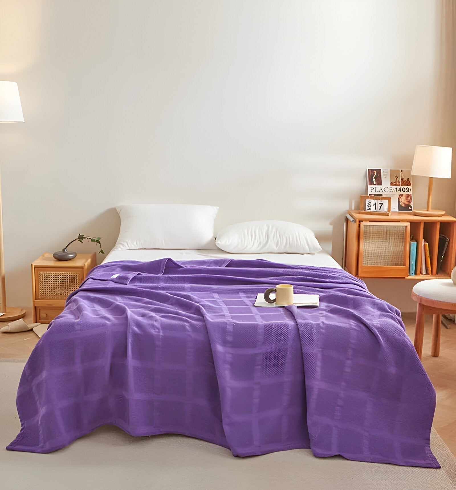 Cooling Blanket – Lightweight Waffle Texture, 100% Cotton, Standard Size 3