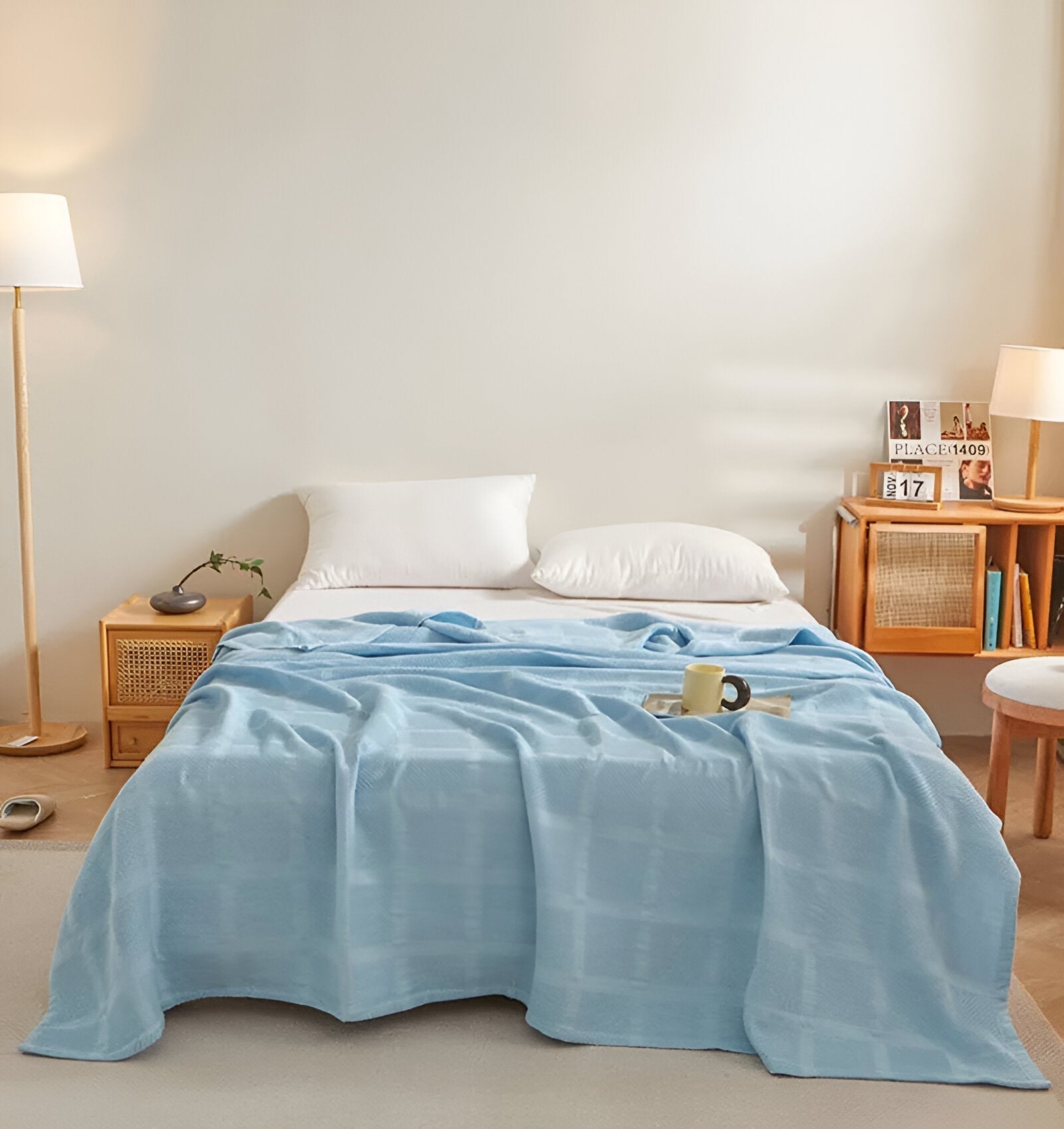 Cooling Blanket – Lightweight Waffle Texture, 100% Cotton, Standard Size 4