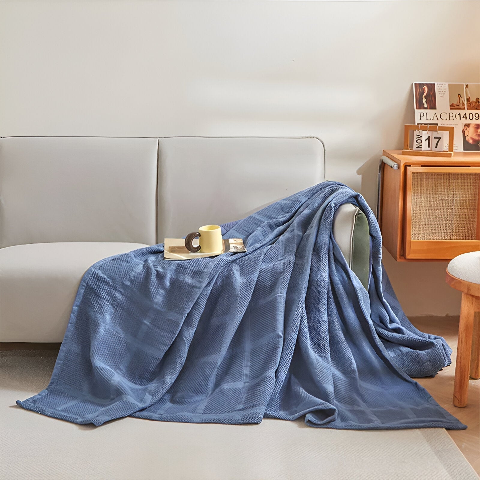 Cooling Blanket – Lightweight Waffle Texture, 100% Cotton, Standard Size 5