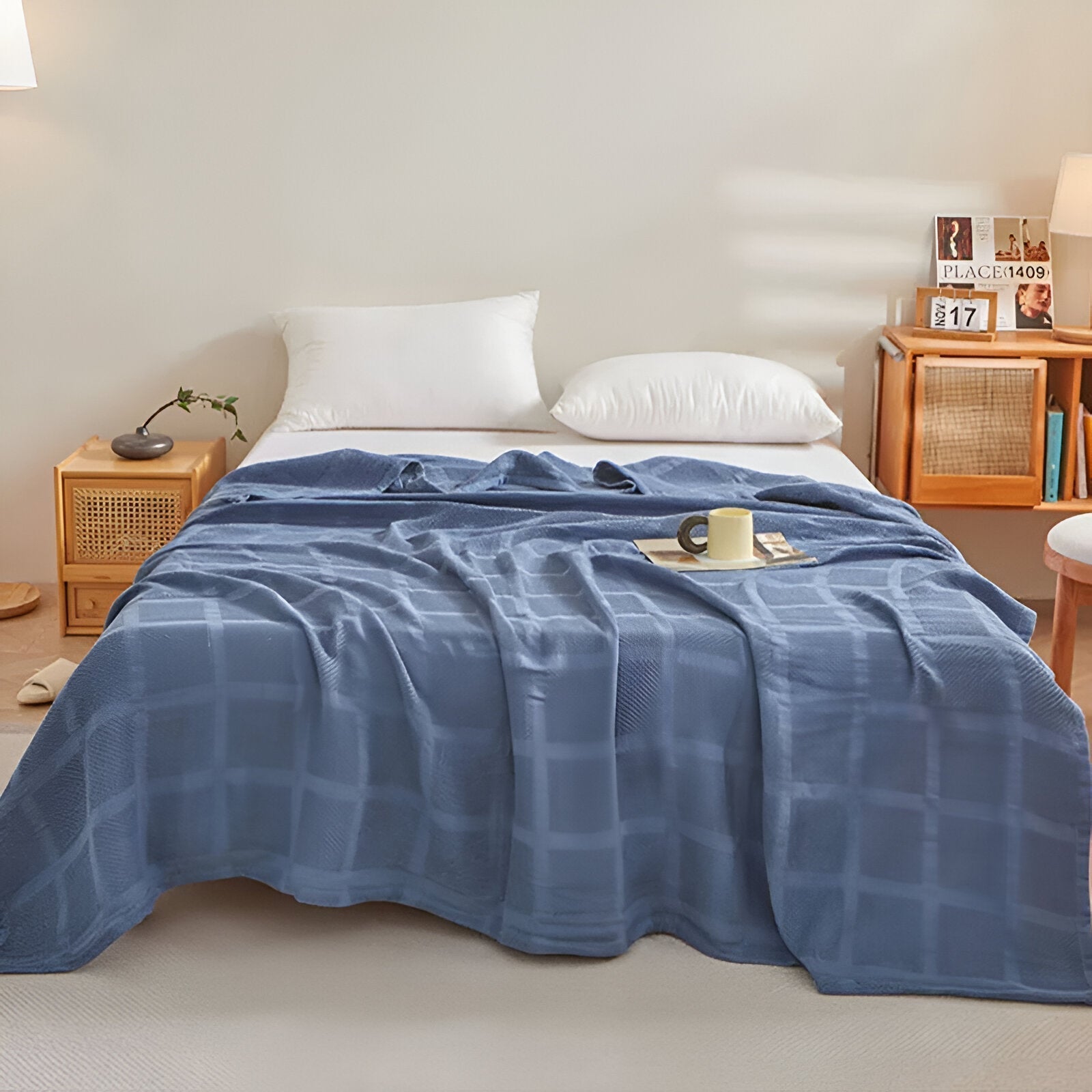 Cooling Blanket – Lightweight Waffle Texture, 100% Cotton, Standard Size 6