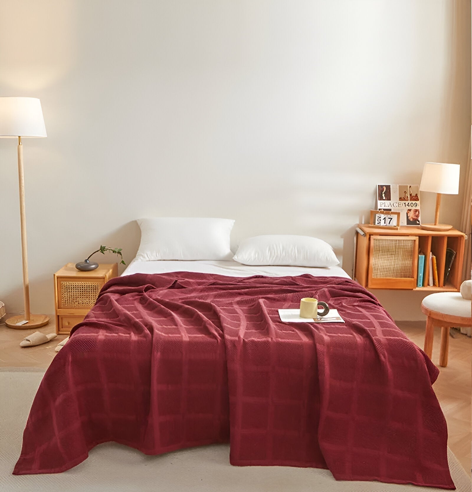 Cooling Blanket – Lightweight Waffle Texture, 100% Cotton, Standard Size 7
