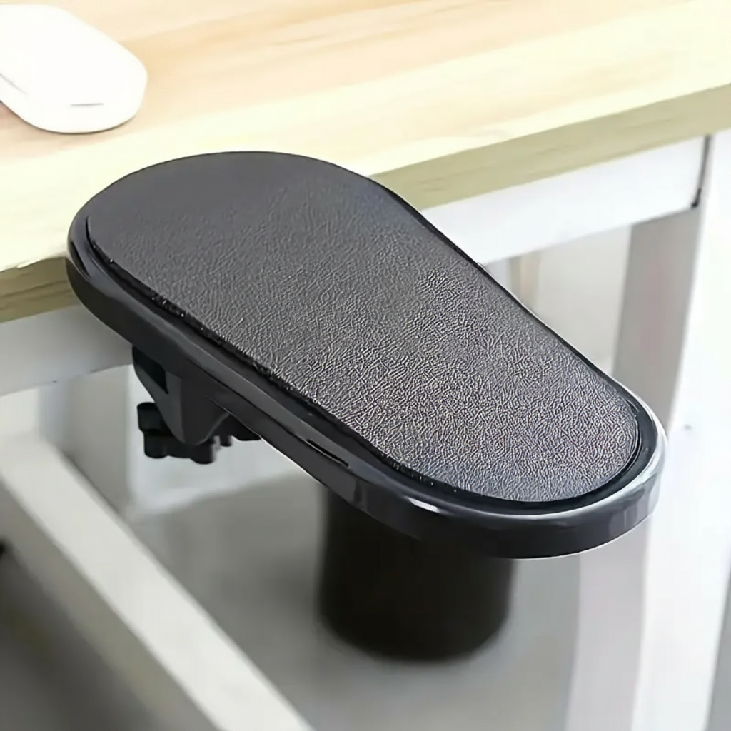 Ergonomic Armrest – Adjustable PU Support for Desks, Black, 5.3 x 10.6 Inches 0