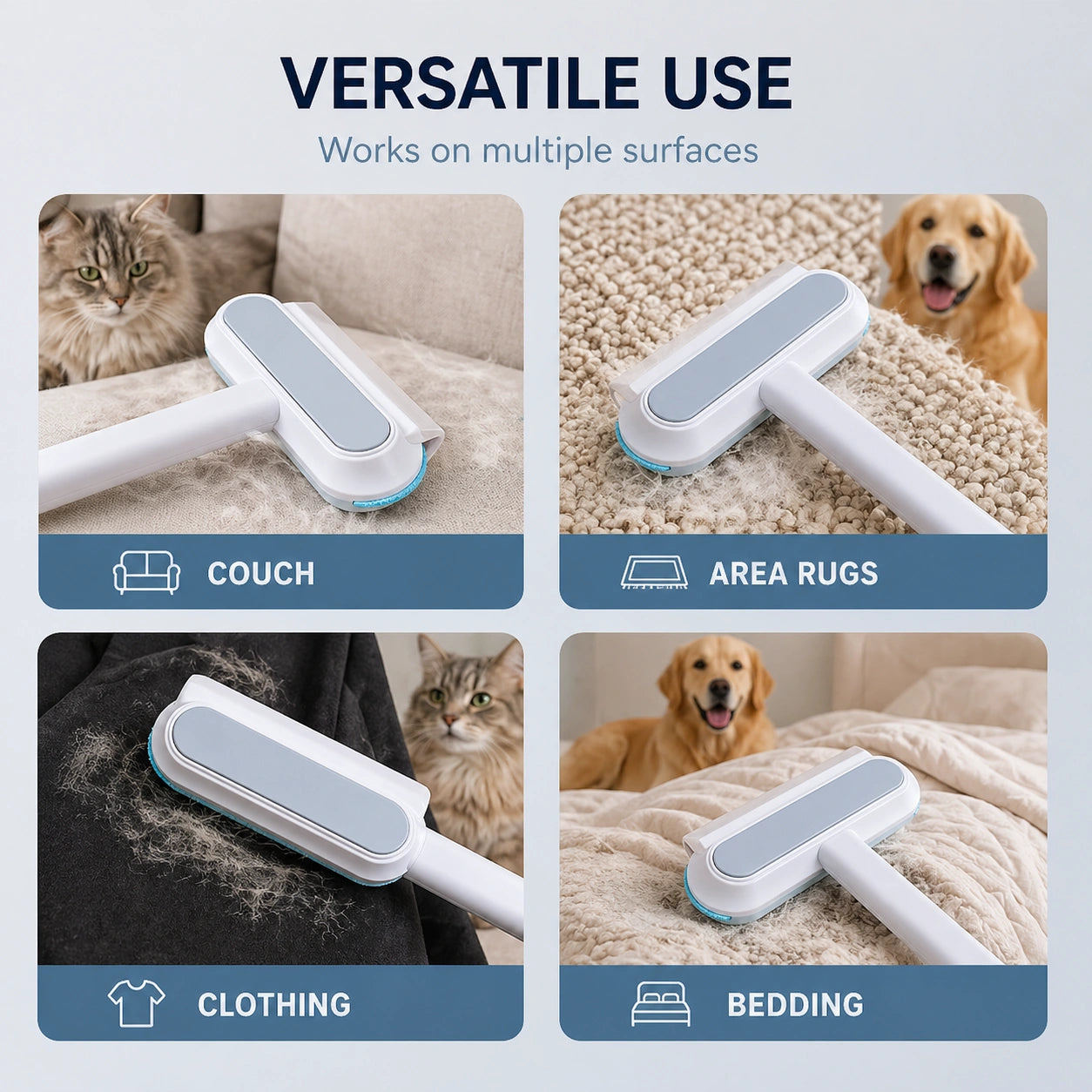 Pet Hair Removal Brush – Effortless Pet Hair Cleaning for Furniture & Fabrics