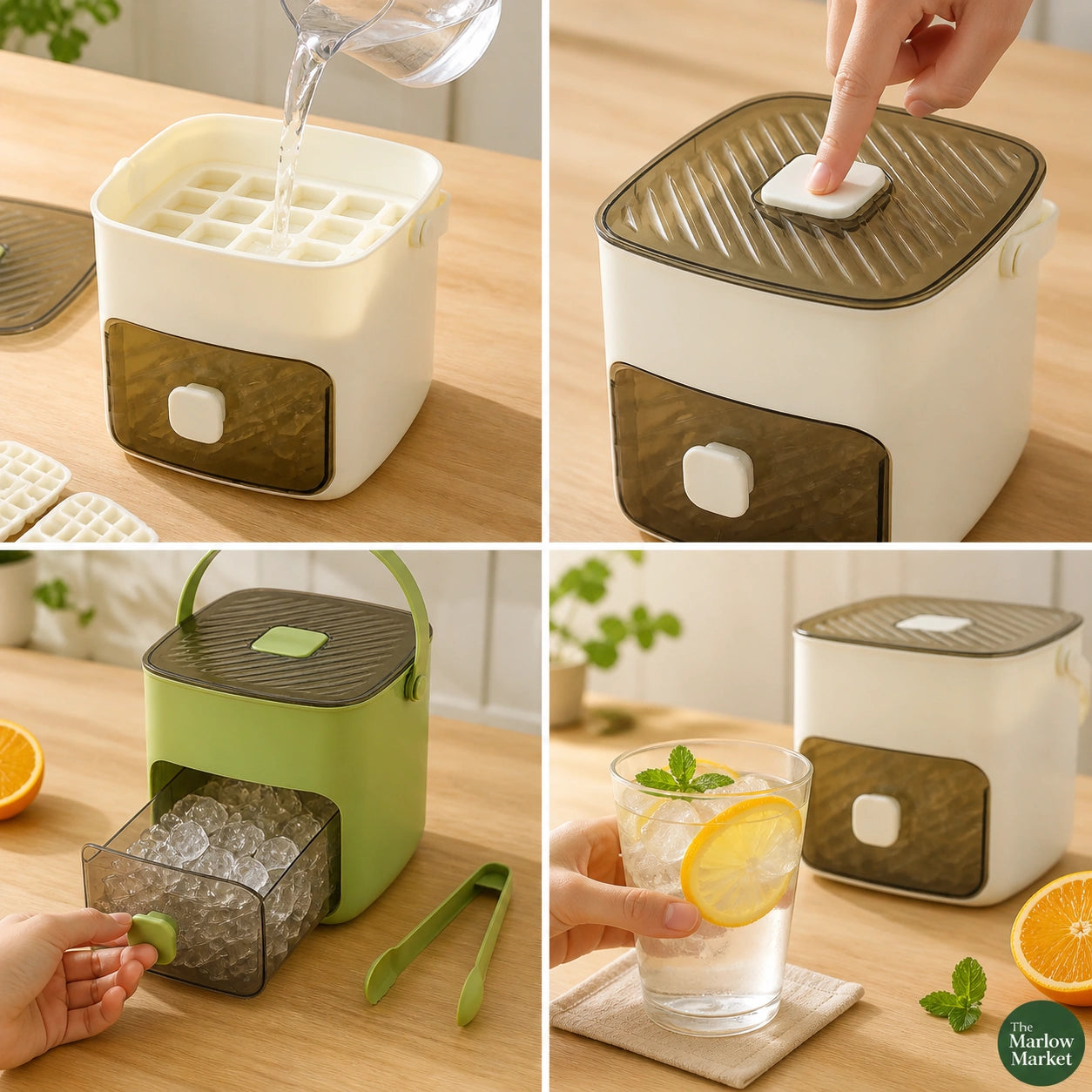 Ice Cube Tray with Lid (48 Cubes) – Effortless Ice Making and Odor Protection
