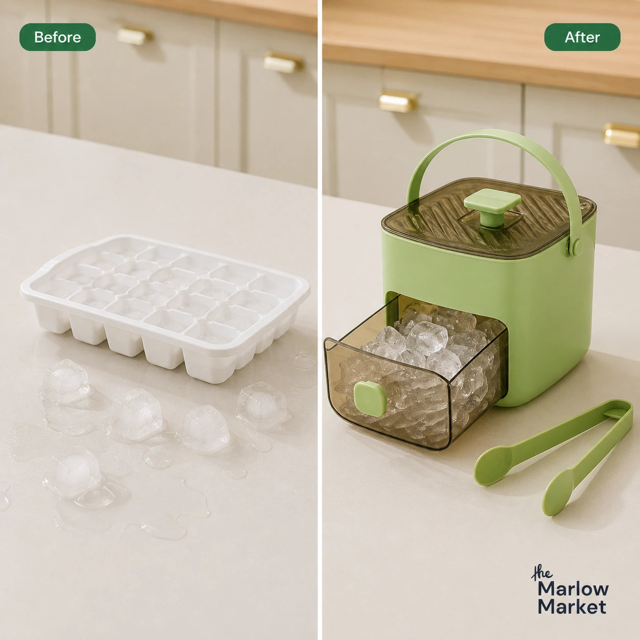 Ice Cube Tray with Lid (48 Cubes) – Effortless Ice Making and Odor Protection