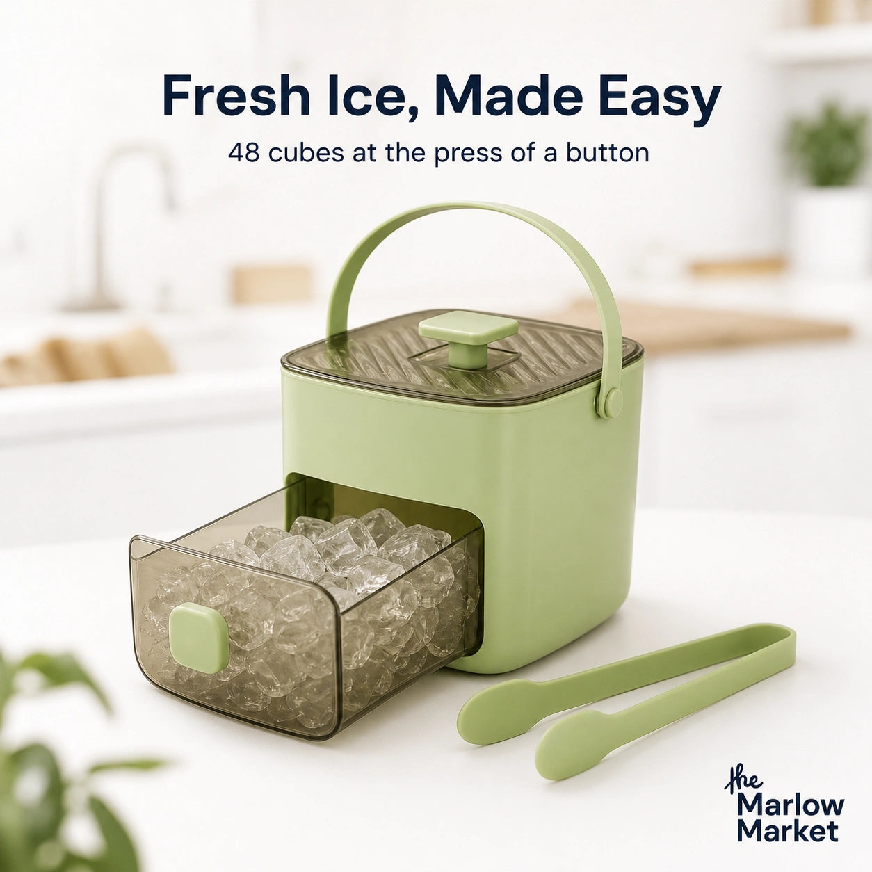 Ice Cube Tray with Lid (48 Cubes) – Effortless Ice Making and Odor Protection