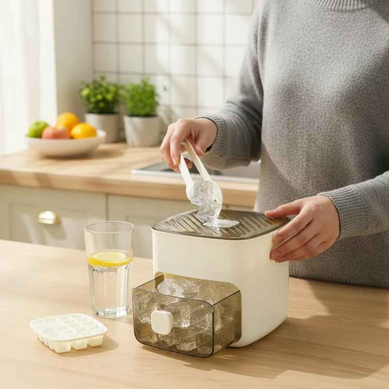 Ice Cube Tray with Lid (48 Cubes) – Effortless Ice Making and Odor Protection 2