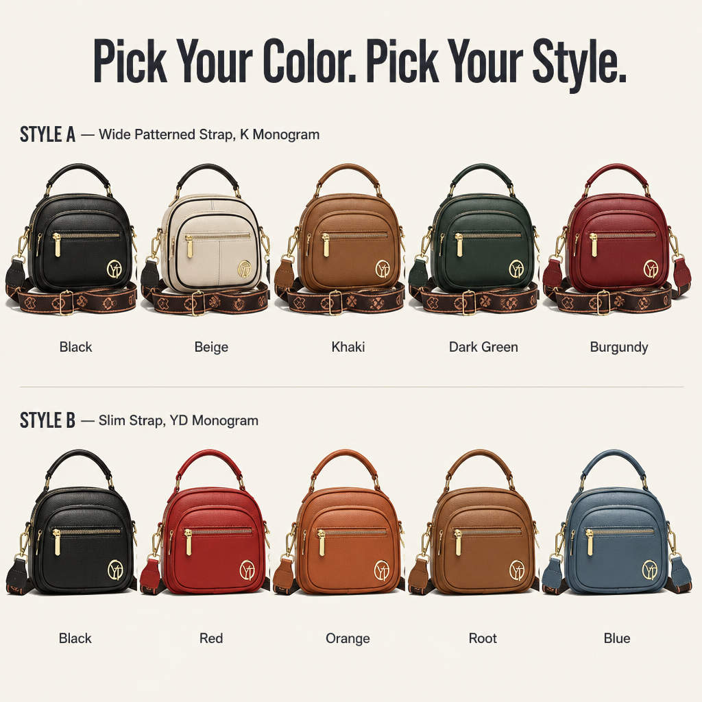 Mini Leather Crossbody Bag – 5 Organized Pockets, Compact Design, Multiple Colors 7