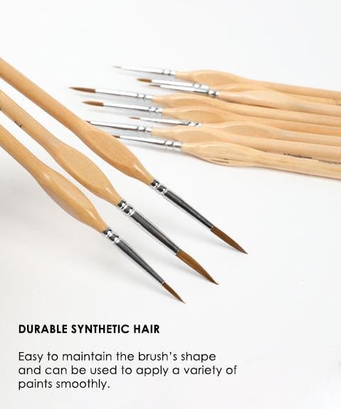 Miniature Paint Brush Set (11 pcs) – Ideal for Watercolor and Fine Detail Painting 4