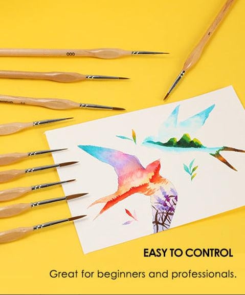 Miniature Paint Brush Set (11 pcs) – Ideal for Watercolor and Fine Detail Painting 5