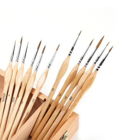Miniature Paint Brush Set (11 pcs) – Ideal for Watercolor and Fine Detail Painting 7