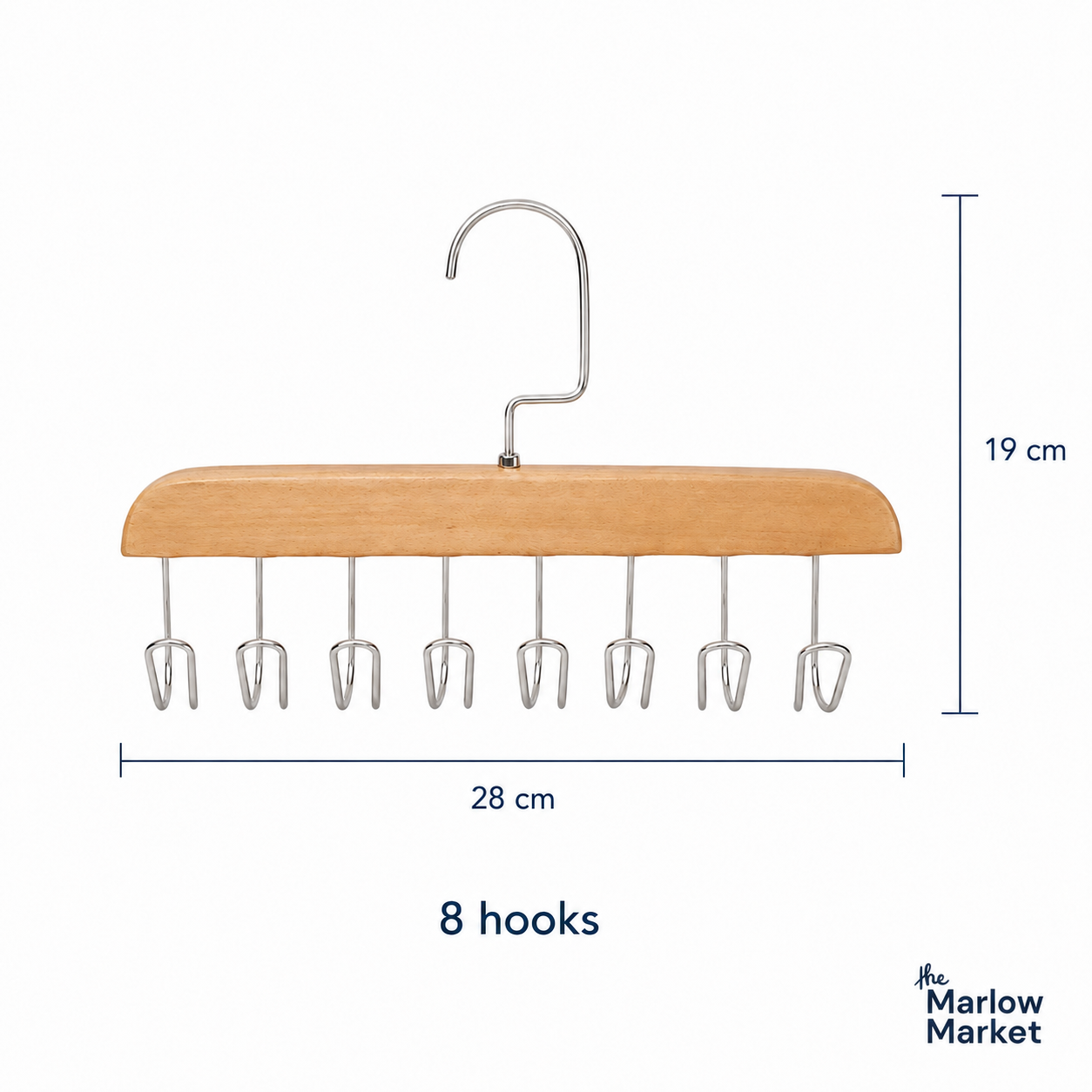 MultiHook Closet Organizer Hanger with 8 Hooks – Space-Saving Rack for Scarves, Bags & Accessories