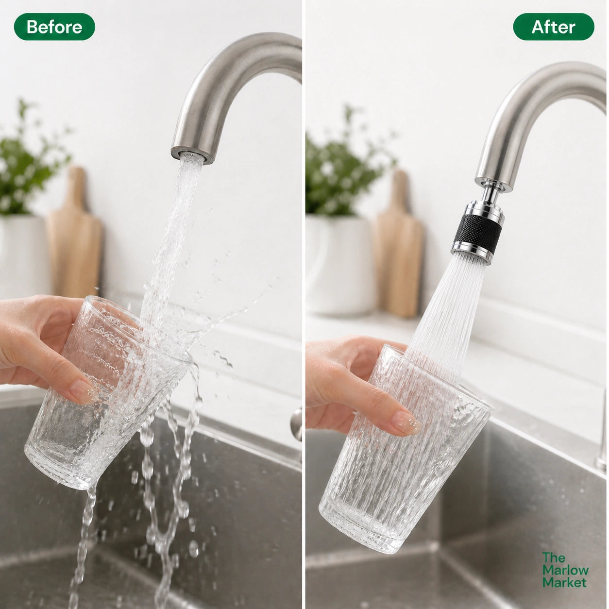 360° Rotating Faucet Attachment – Splash-Free Rinsing for Effortless Cleaning