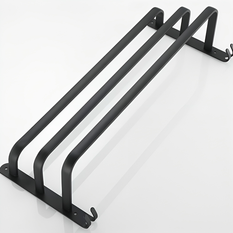 Towel Holder – Black Aluminum, Flexible Installation 40-60 cm for Bathroom 5