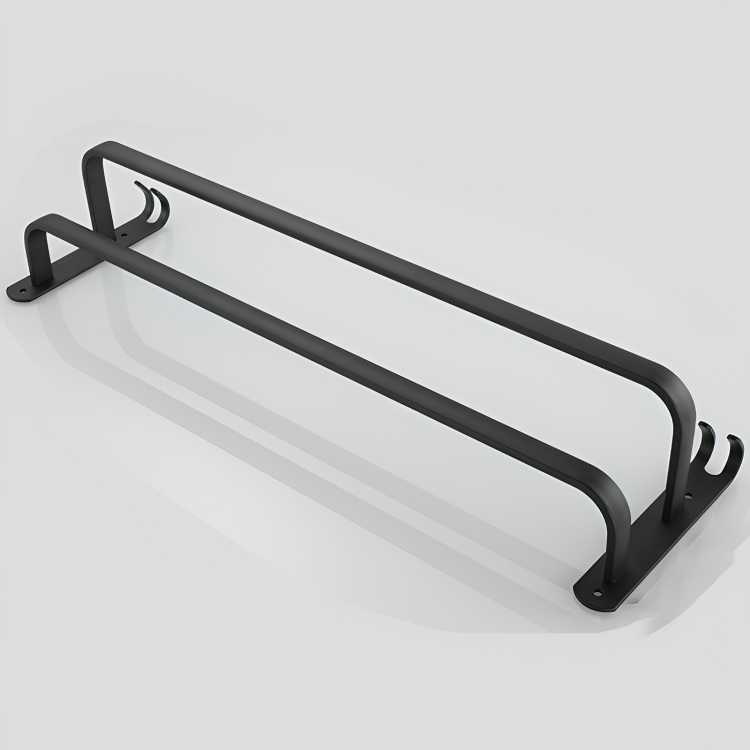 Towel Holder – Black Aluminum, Flexible Installation 40-60 cm for Bathroom 8