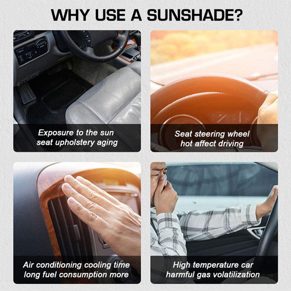 Windshield Sunshade (Medium) – Effective UV Protection for Compact Cars 7