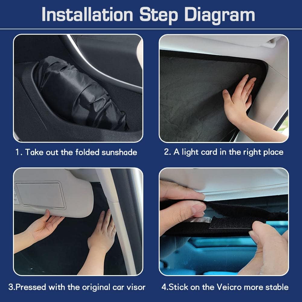 Windshield Sunshade (Medium) – Effective UV Protection for Compact Cars 8