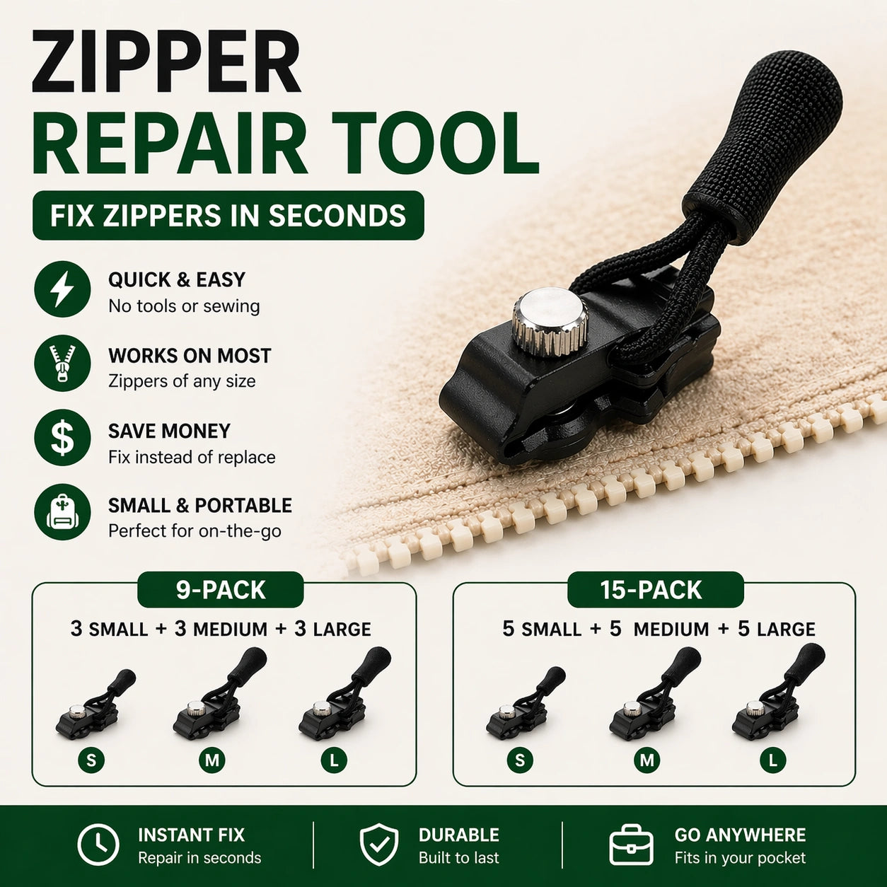 Zipper Repair Tool – Quick Fix for Broken Zippers and Bags