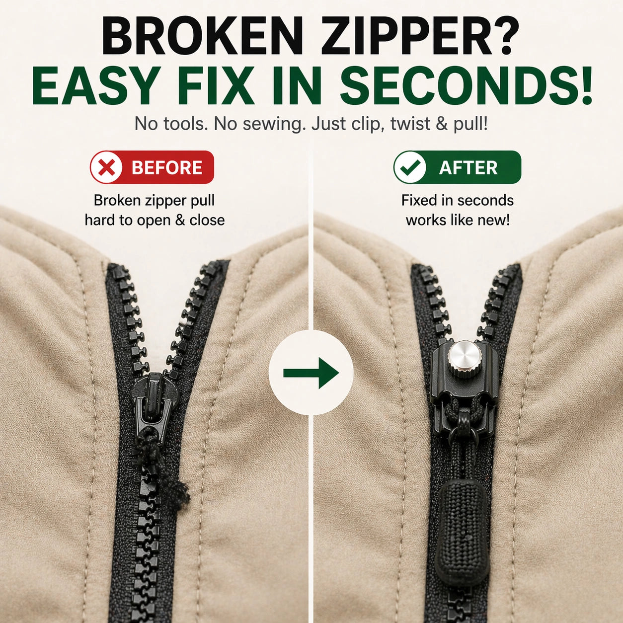 Zipper Repair Tool – Quick Fix for Broken Zippers and Bags