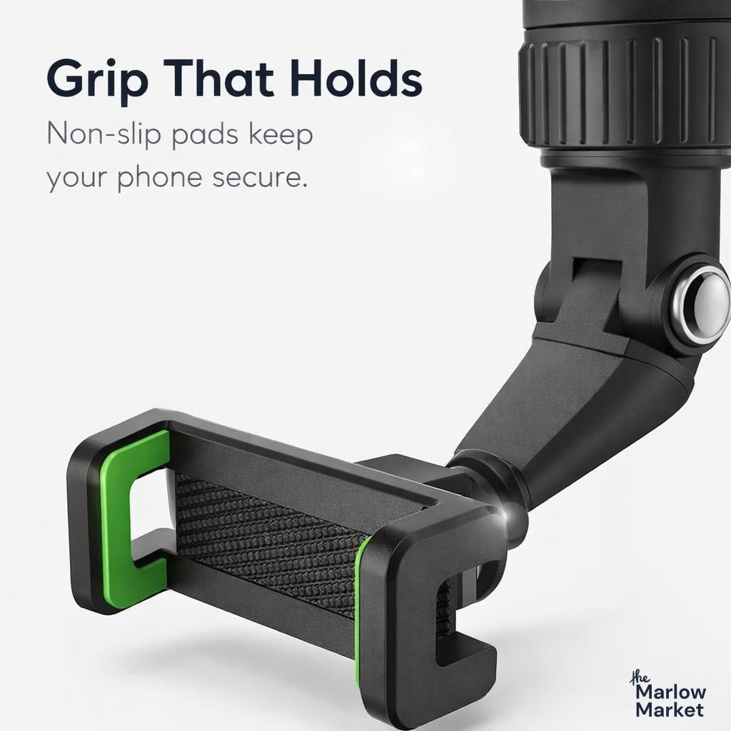 Car Phone Holder – 360° Rotation, Fits Smartphones Up to 7 Inches, Black