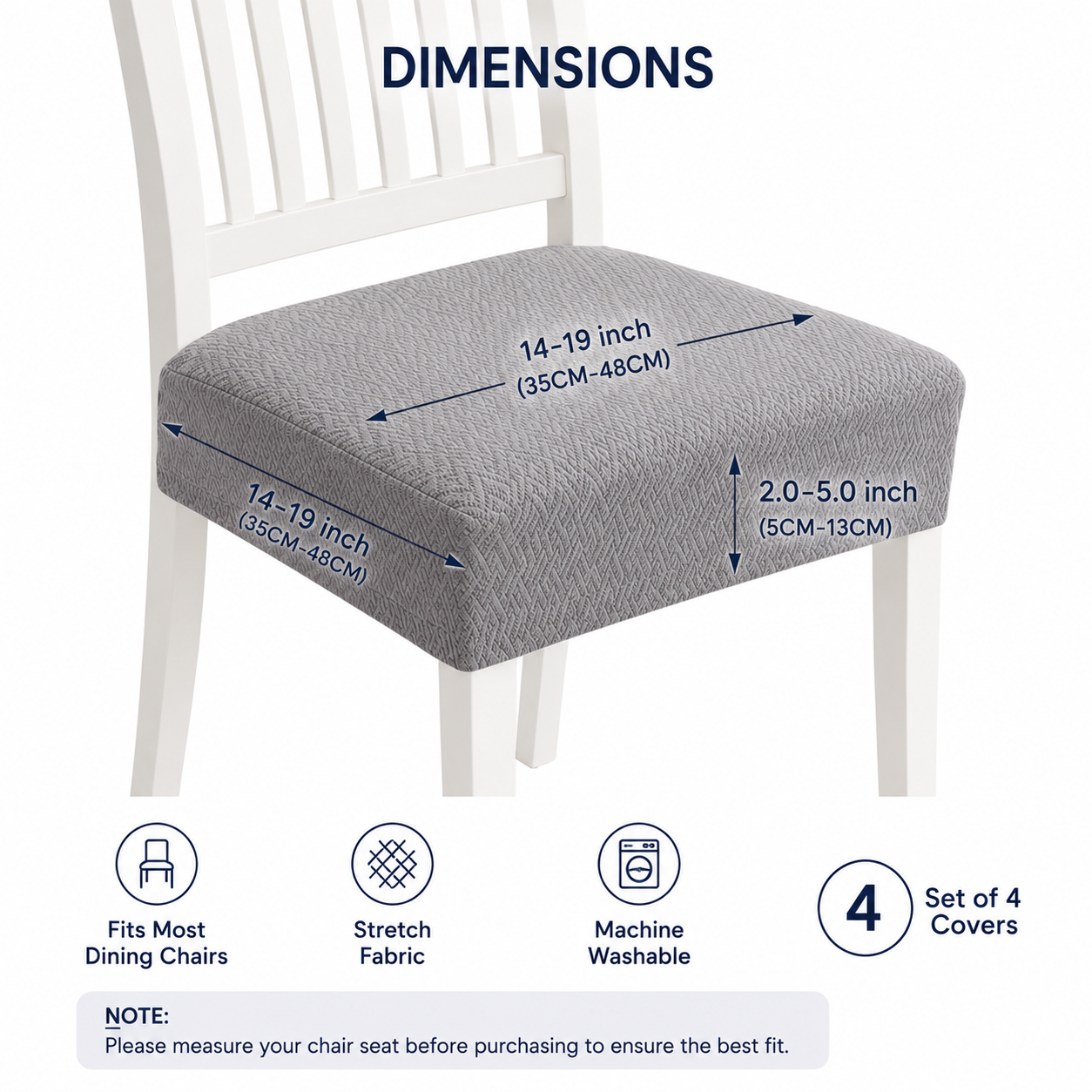 Elegant Dining Chair Covers (2 + 2 FREE) – Reliable Protection for Home & Office