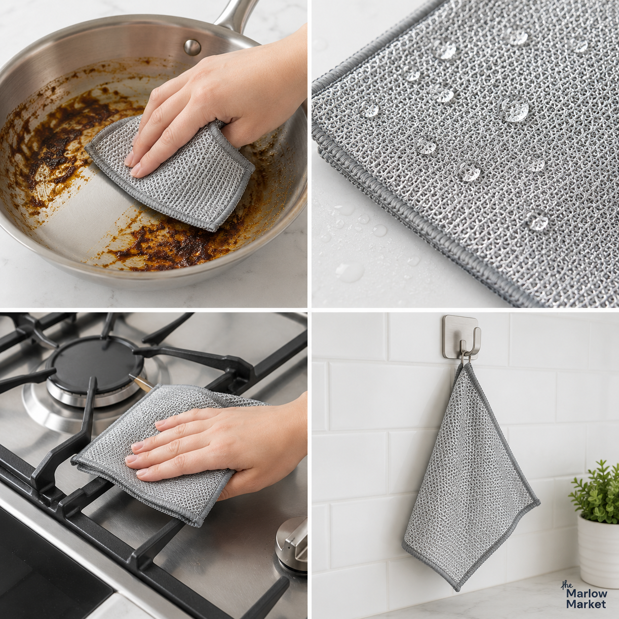 Multi-Purpose Wire Cleaning Cloths (5 + 5 FREE) – Effortless Stain Removal for Kitchen Use