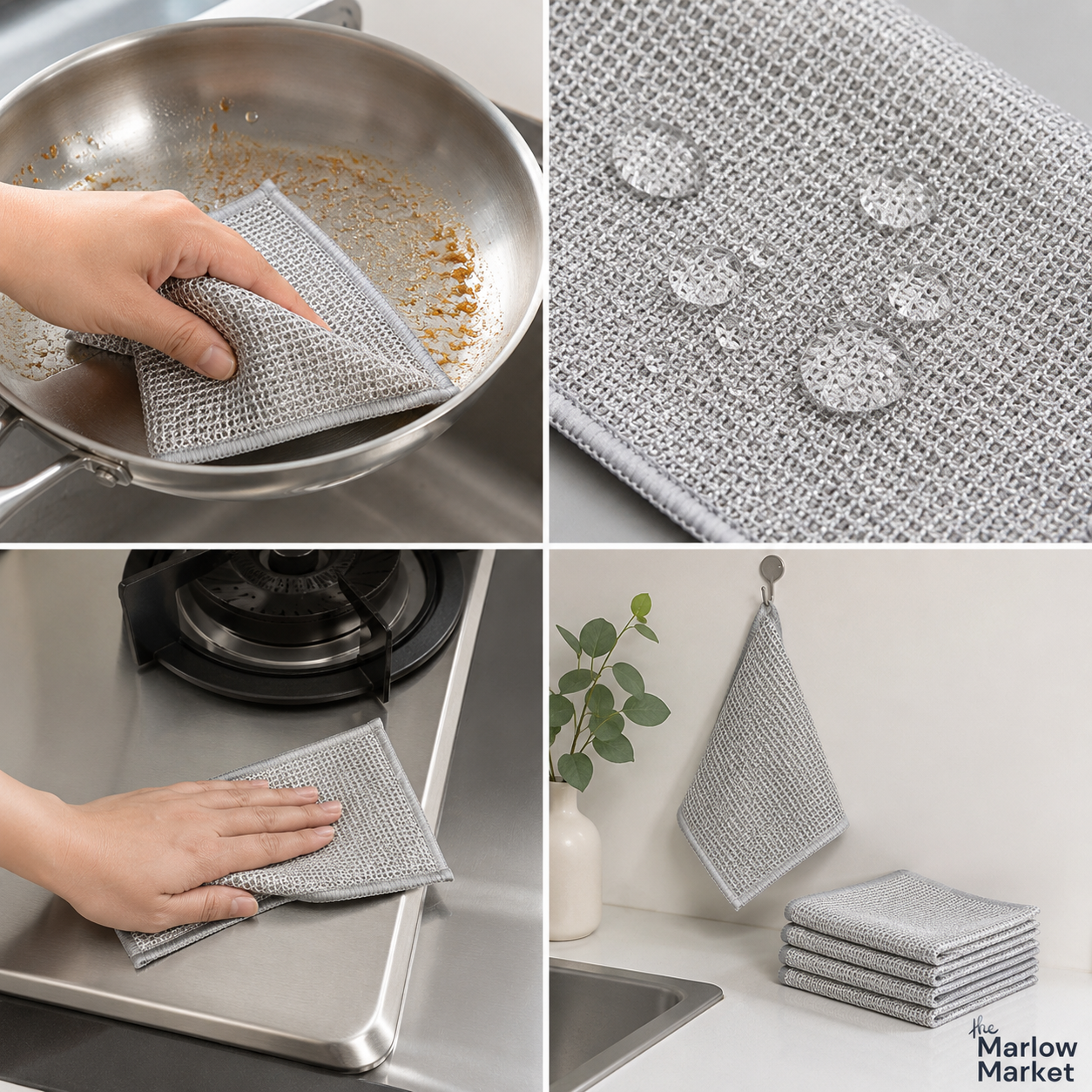 Multi-Purpose Wire Cleaning Cloths (5 + 5 FREE) – Effortless Stain Removal for Kitchen Use