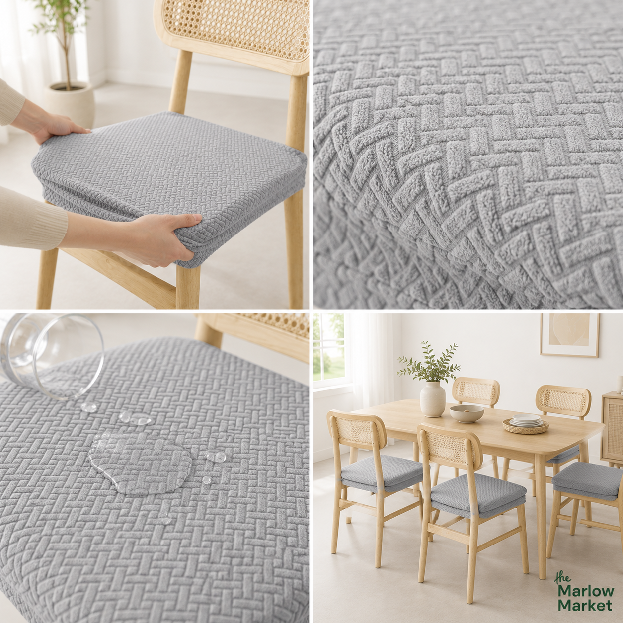Elegant Dining Chair Covers (2 + 2 FREE) – Reliable Protection for Home & Office